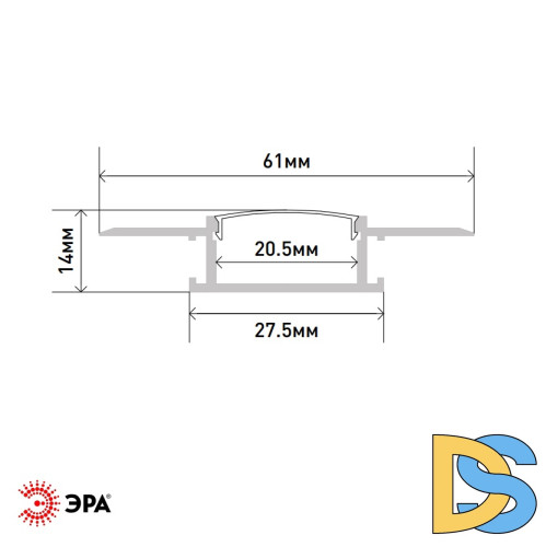 Комплект с анодированным профилем под штукатурку Эра 6114 Б0062776