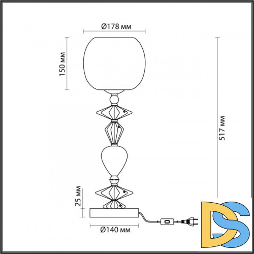 Настольная лампа Odeon Light BIZET 4855/1T