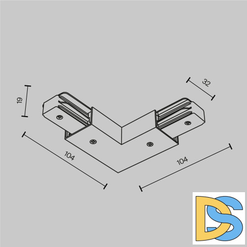 Угловой коннектор питания с вводом питания Maytoni Unity TRA001CLB-11B