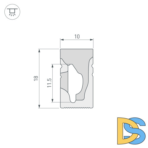 Силиконовый профиль Arlight WPH-FLEX-1018-SIDE-S10-20m WHITE 041089