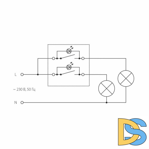 Выключатель Werkel двухклавишный с подсветкой графит рифленый W1120104 4690389158476