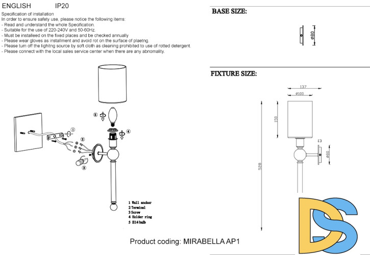 Бра Crystal Lux MIRABELLA AP1 GOLD/WHITE