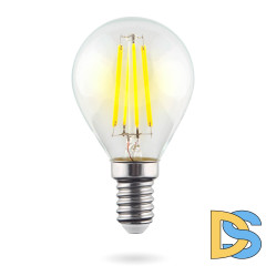 Лампа светодиодная Voltega E14 6W 4000К шар прозрачный VG10-G1E14cold6W-F 7022