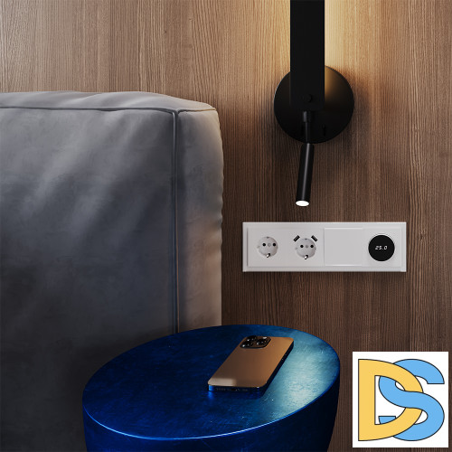 Рамка стеклянная VOLTUM S70 на 4 поста, (белый, стекло)