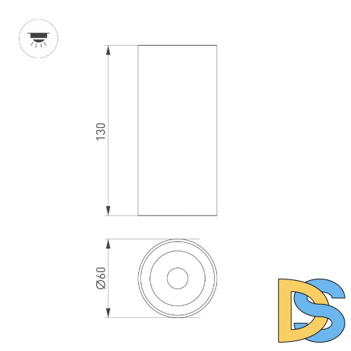 Накладной светильник Arlight SP-GABI-SURFACE-R60-12W Day4000 052340