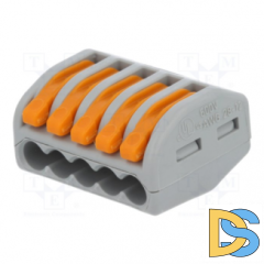 Клемма монтажная WAGO 5х0,08-2,5 (WAGO 222-415)