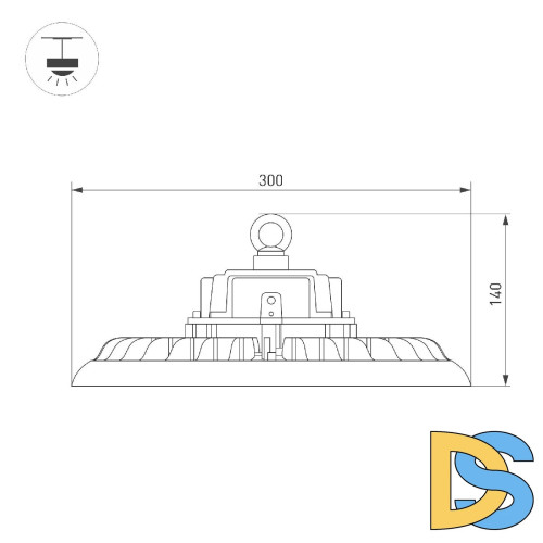 Подвесной светильник Arlight SP-ARIVA-DIM-R300-150W White5000 (BK, 90 deg, 230V, 0-10V) 048614