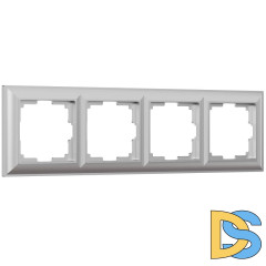 Рамка Werkel Fiore на 4 поста серебряный W0042206 4690389160431