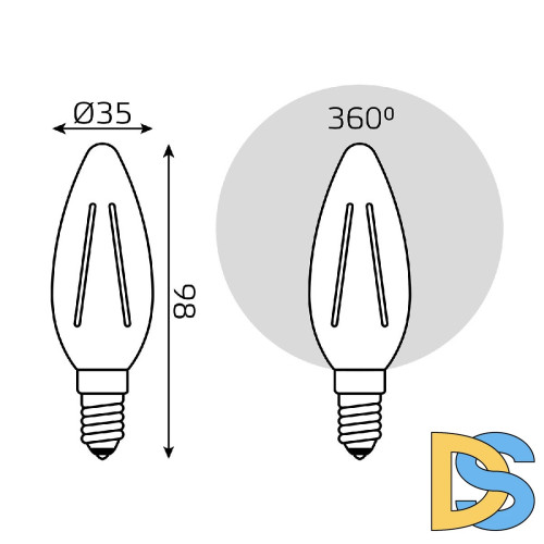 Лампа светодиодная Gauss Filament E14 7W 4100K 103901207T