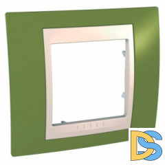 Рамка 1-ая (одинарная), Фисташковый/Бежевый, серия Unica, Schneider Electric