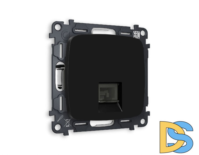 Комплект механизма компьютерной розетки RJ-45(8P8C) CAT6 со шторкой Ambrella Volt Omega MO812010