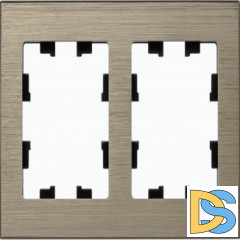 Рамка 2-ая (двойная), Металл Латунь, серия Atlas Design Nature, Schneider Electric