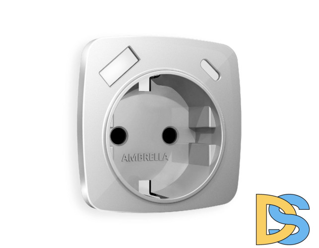 Лицевая панель для розетки с/з со шторками 2USB A+C Ambrella Volt Omega OP4100