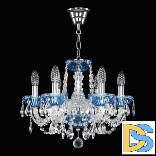 Подвесная люстра Bohemia Ivele Crystal 5402/6/141 Ni Aquamarine/M-1G