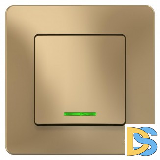 Выключатель 1-клавишный, с подсветкой, Титан, серия Blanca, Schneider Electric