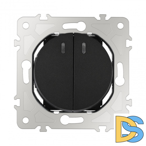 Выключатель двухклавишный проходной Arte Milano 202.33-2.black