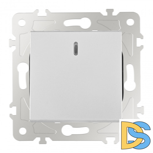 Выключатель одноклавишный с подсветкой Arte Milano 203.31-1.silver