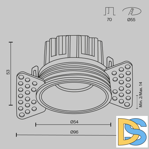 Встраиваемый светильник Maytoni Round DL058-7W3K-TRS-W