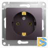 Розетка 1-ая электрическая, с заземлением, Сиреневый туман, серия Glossa, Schneider Electric