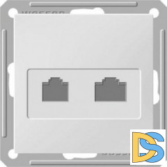 Розетка телефонная+компьютерная RJ-11/RJ-45 кат. 5e, Матовый хром, серия Wessen 59, Schneider Electric