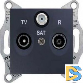 Розетка телевизионная проходная ТV-FМ-SАТ 8dB, Графит, серия Sedna, Schneider Electric