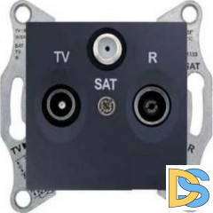 Розетка телевизионная проходная ТV-FМ-SАТ 8dB, Графит, серия Sedna, Schneider Electric