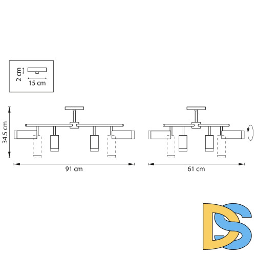 Люстра на штанге Lightstar Rullo LR7283648740 (571728+214436-4+214487-4+202430-8)