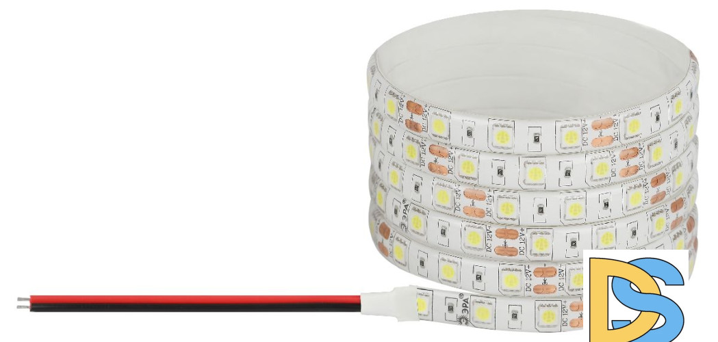Светодиодная лента Эра 12В 5050 14,4Вт/м 3000K 5м IP65 LS5050-14,4-60-12-3000K-IP65-1 year-5m Б0059912