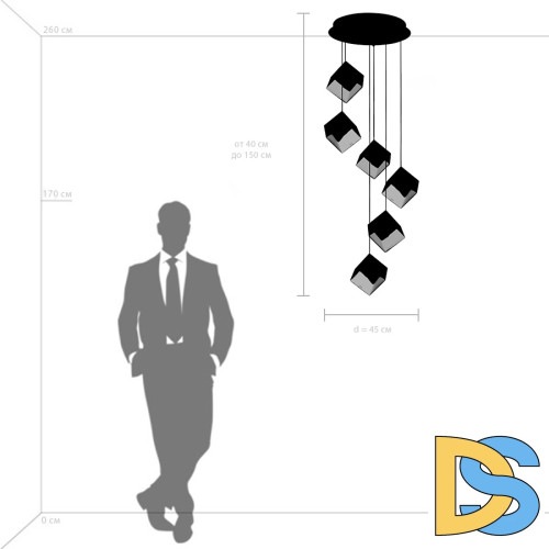 Каскадная люстра Lightstar Qubica 805569