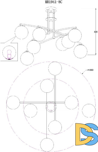 Потолочная люстра MyFar Aerton MR1941-8C