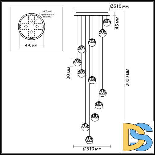 Каскадная люстра Odeon Light L-vision Sono 5100/60L