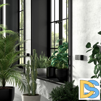 Розетка влагозащ. с зазем. с защит. крышкой и шторками Gallant (черный/хром) W5071235