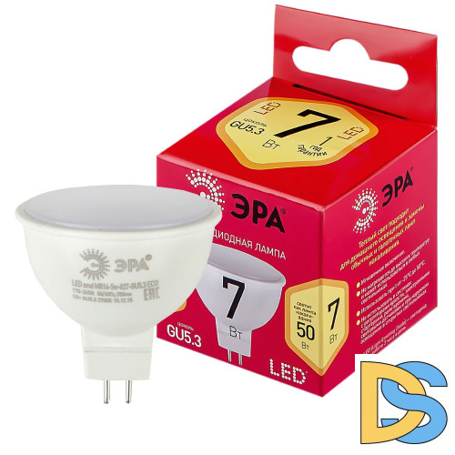 Лампа светодиодная Эра GU5.3 7W 2700K LED MR16-7W-827-GU5.3 R Б0050231