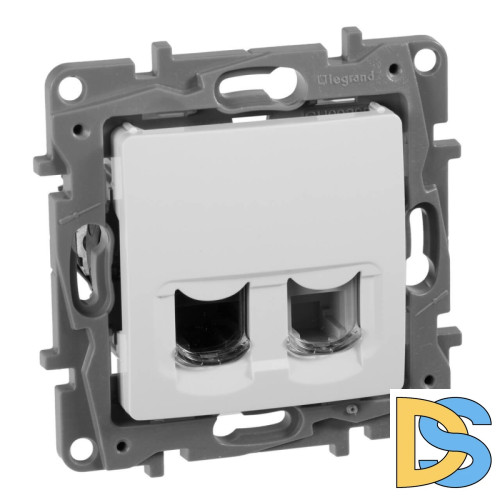 Розетка комбинированная RJ11+RJ45 Legrand Etika 5 кат UTP белая 672252