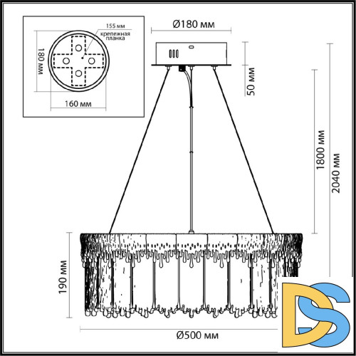 Подвесная люстра Odeon Light Cleo L-vision 5091/60L