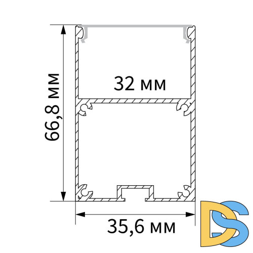 Профиль алюминиевый Feron накладной/подвесной с отсеком для БП 10378