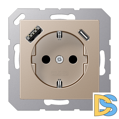 Розетка 2K+З USB Typ AC Jung A1520-15CACH