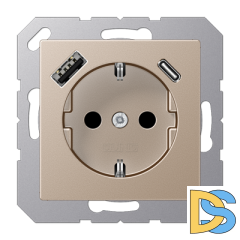 Розетка 2K+З USB Typ AC Jung A1520-15CACH