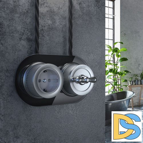 Переключатель одноклавишный Werkel (Матовый хром) Ретро WL19-01-03