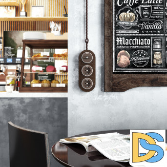 Выключатель на 4 положения двухклавишный (мокко матовый/хром) W5822052