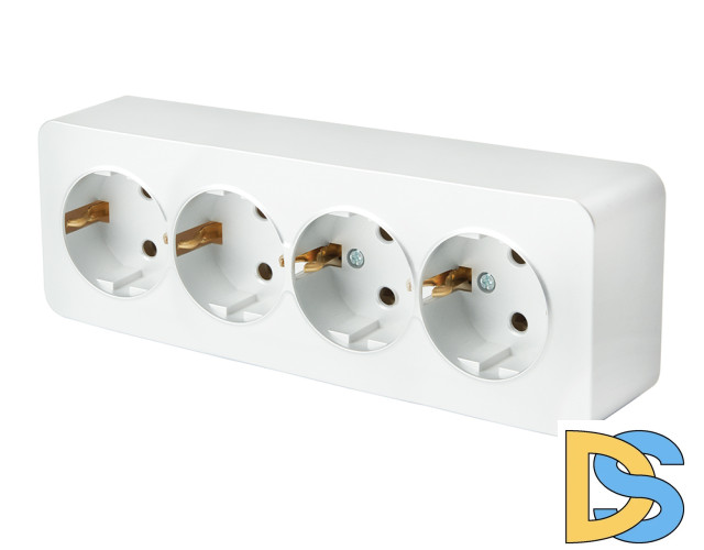 Розетка 4-местная с/з Stekker София MST16-14-01 49308