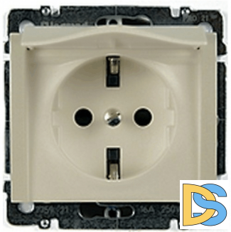 Розетка с заземлением, со шторками, с крышкой, автоматические клеммы Legrand Galea Life - перламутр