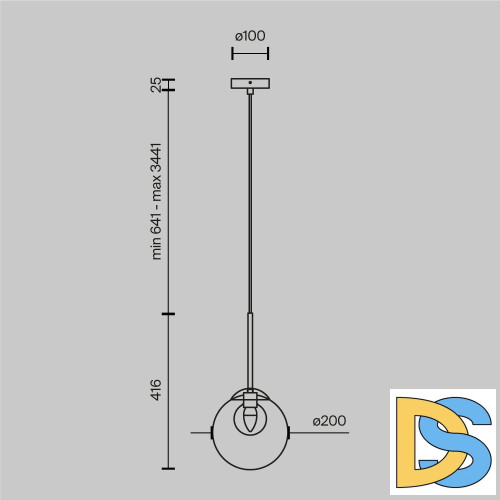 Подвесной светильник Maytoni Basic form MOD521PL-01G3