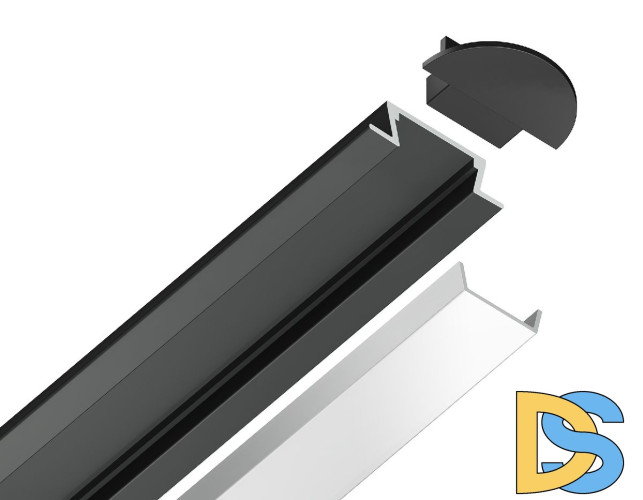 Алюминиевый встраиваемый профиль Ambrella Light Alum Profile GP1001BK