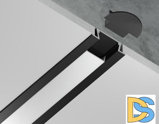 Алюминиевый встраиваемый профиль Ambrella Light Alum Profile GP1001BK