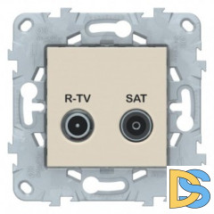 Розетка телевизионная единственная ТV-SAT, Бежевый, серия Unica New, Schneider Electric