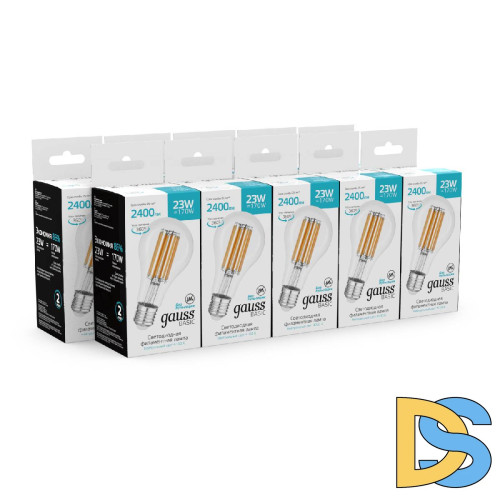 Светодиодная филаментная лампа Gauss Basic Filament E27 23W 4100K 40712232