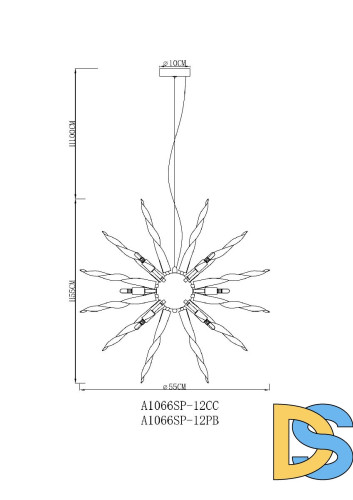 Подвесная люстра Arte Lamp Bella A1066SP-12CC