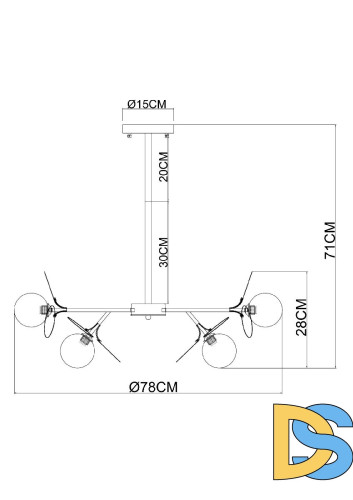 Люстра на штанге Arte Lamp Peacock A1369SP-10GY