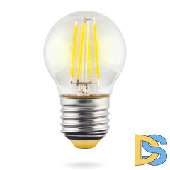 Лампа светодиодная Voltega E27 6W 2800К шар прозрачный VG10-G1E27warm6W-F 7023